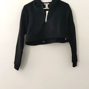 Cropped Black Hoodie Size Small